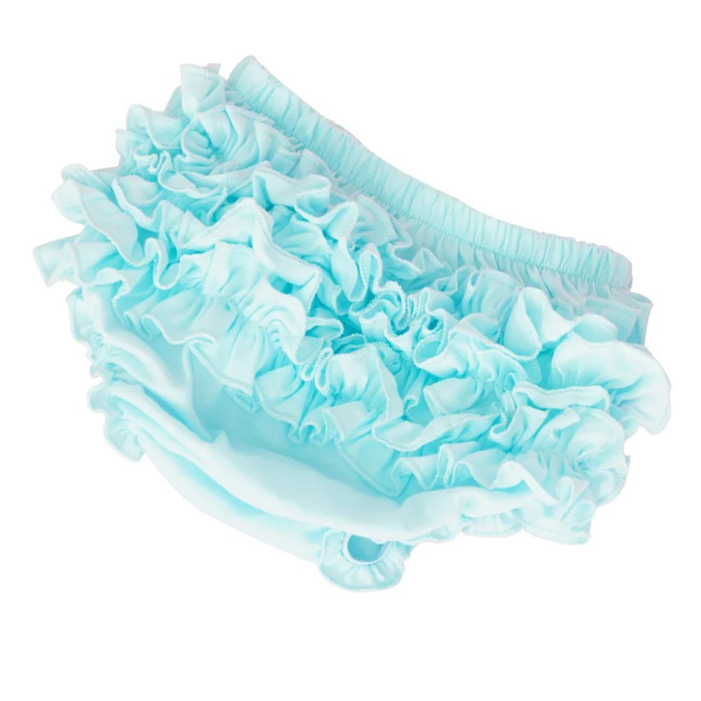 

Baby Girl Pure Cotton Diaper Cover Blue Size M Ruffle Lace Soft Breathable Comfortable PP Pants Bloomers Baby Girl Pants