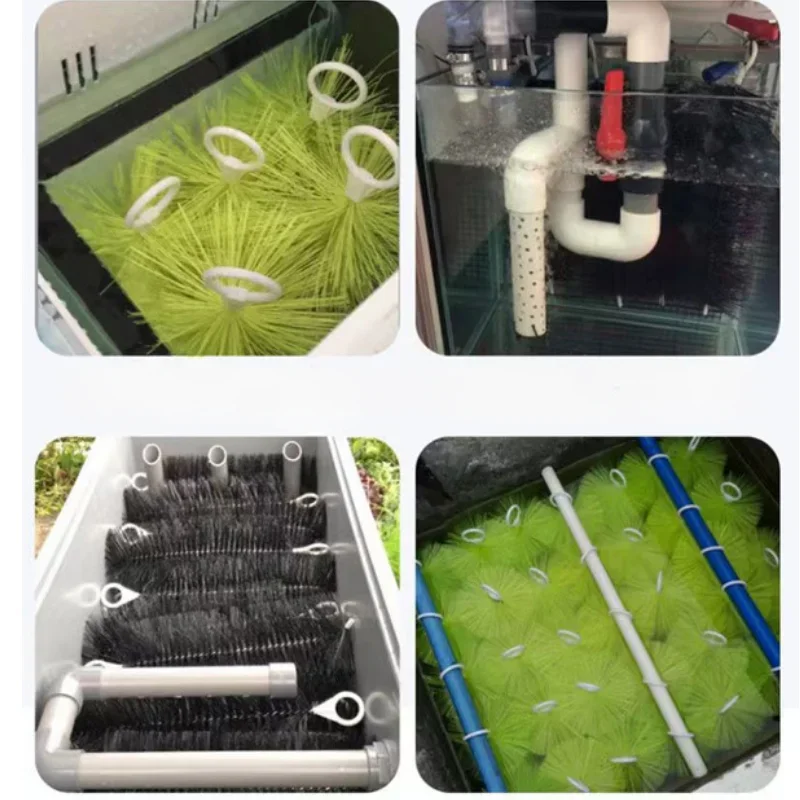 5Pcs Fish Pond Filter Material Brush Silencer Artifact Biochemical Filtration Culture Cross Brush Purification Water Quality