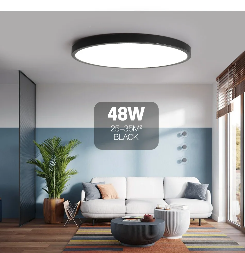 

LED Ceiling Lamp 20Inch Ultrathin Large Smart Indoor Light Mobile Phone APP Remote Control Stepless Brightness Dimmable For Room