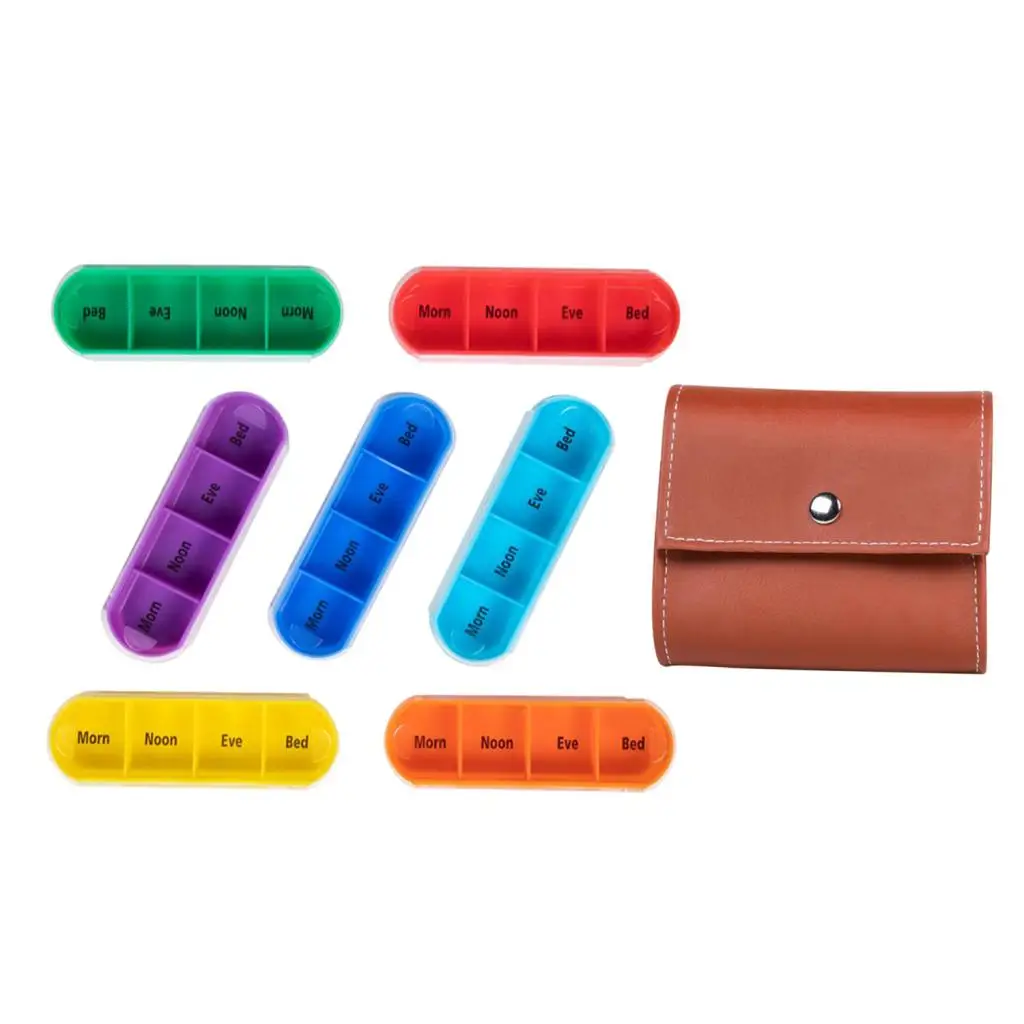 

Plastic 4 Times Pill Planner Portable Tablet Fish Oil Storage Case Holder