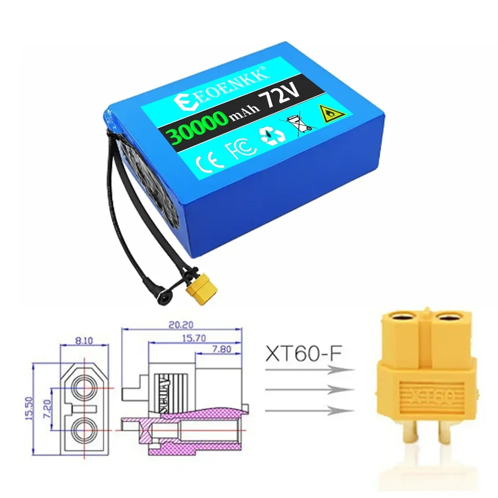 New-72V 20Ah 20S4P 21700 lithium battery pack 1000W-3000W High Power 84V electric bike motor electric  battery Free charger