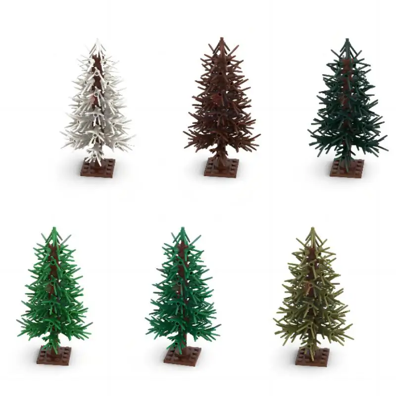 MOC Christmas Gift Assembly Toy Small Particle Building Blocks Christmas Tree Fir Tree Scene Desktop Ornament