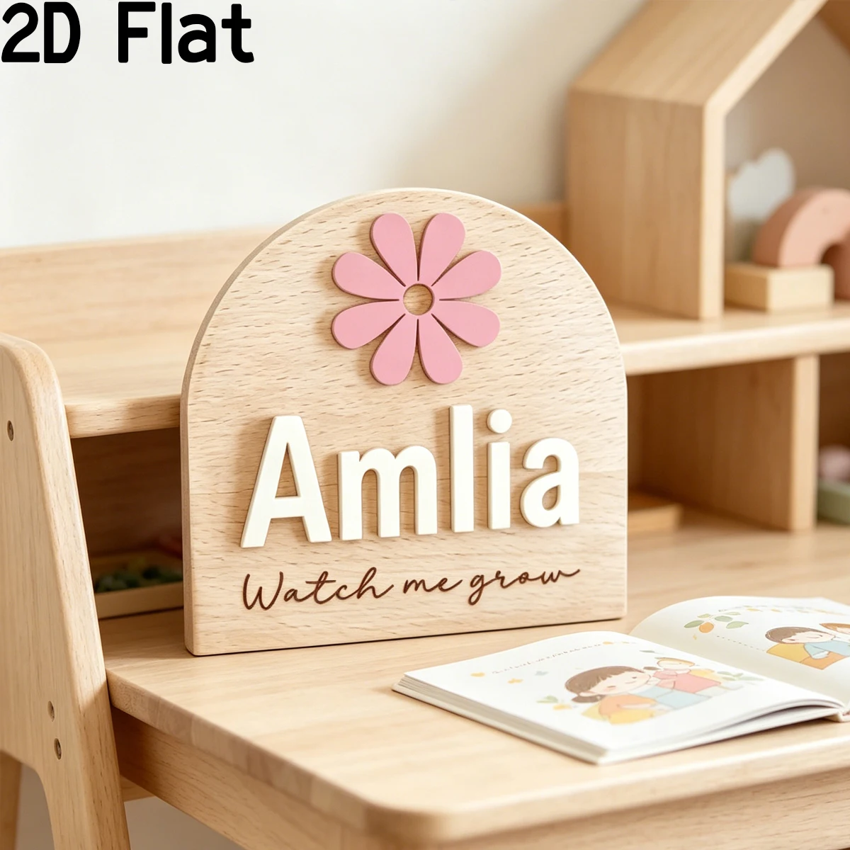 Home Decor Diy - Targa in Legno Personalizzata con Fiori,
