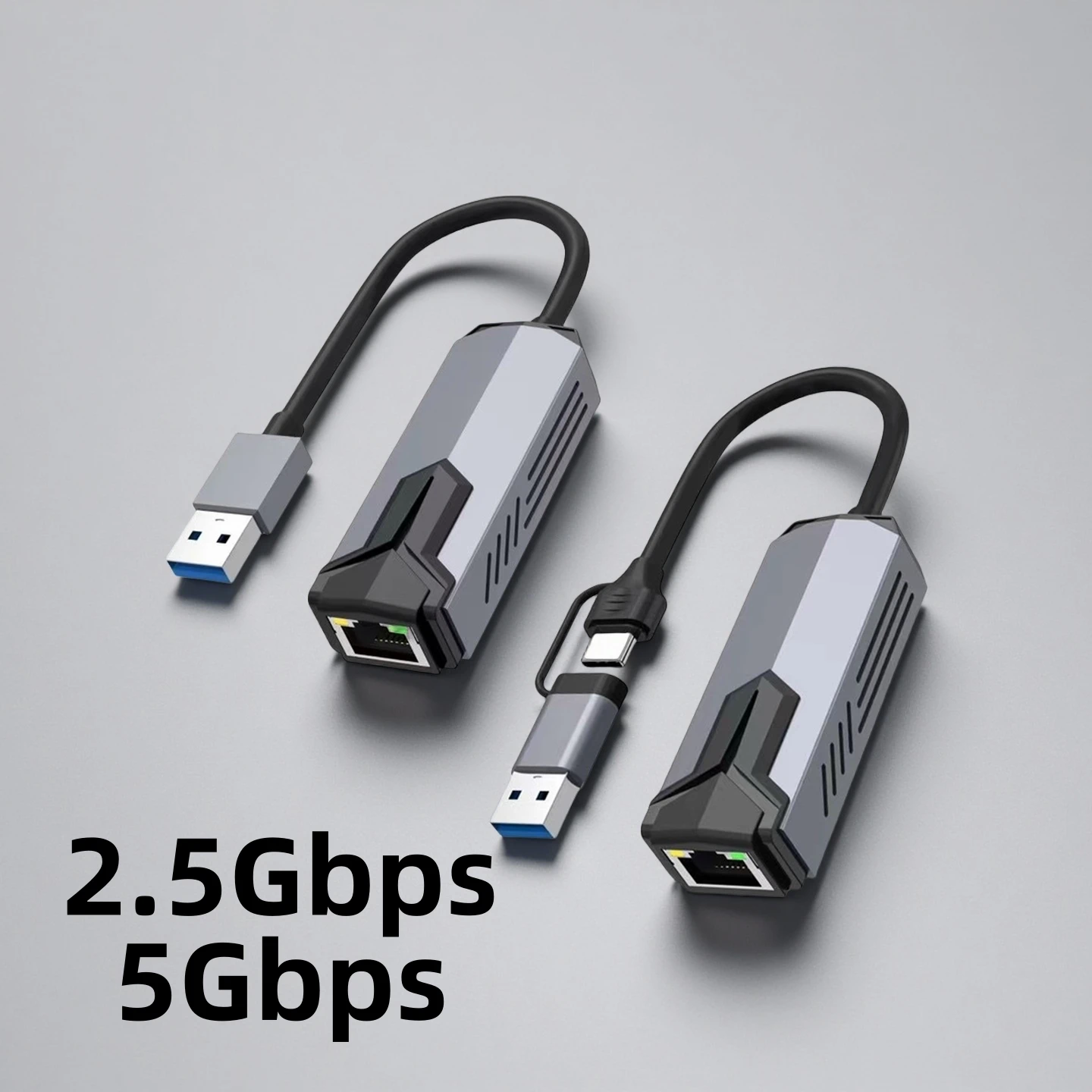 

USB to 2.5G 5Gbps Ethernet Adapter Type C Thunderbolt4/3 to RJ45 Network Card Compatible for NAS Macbook Pro Windows11 PC Gaming