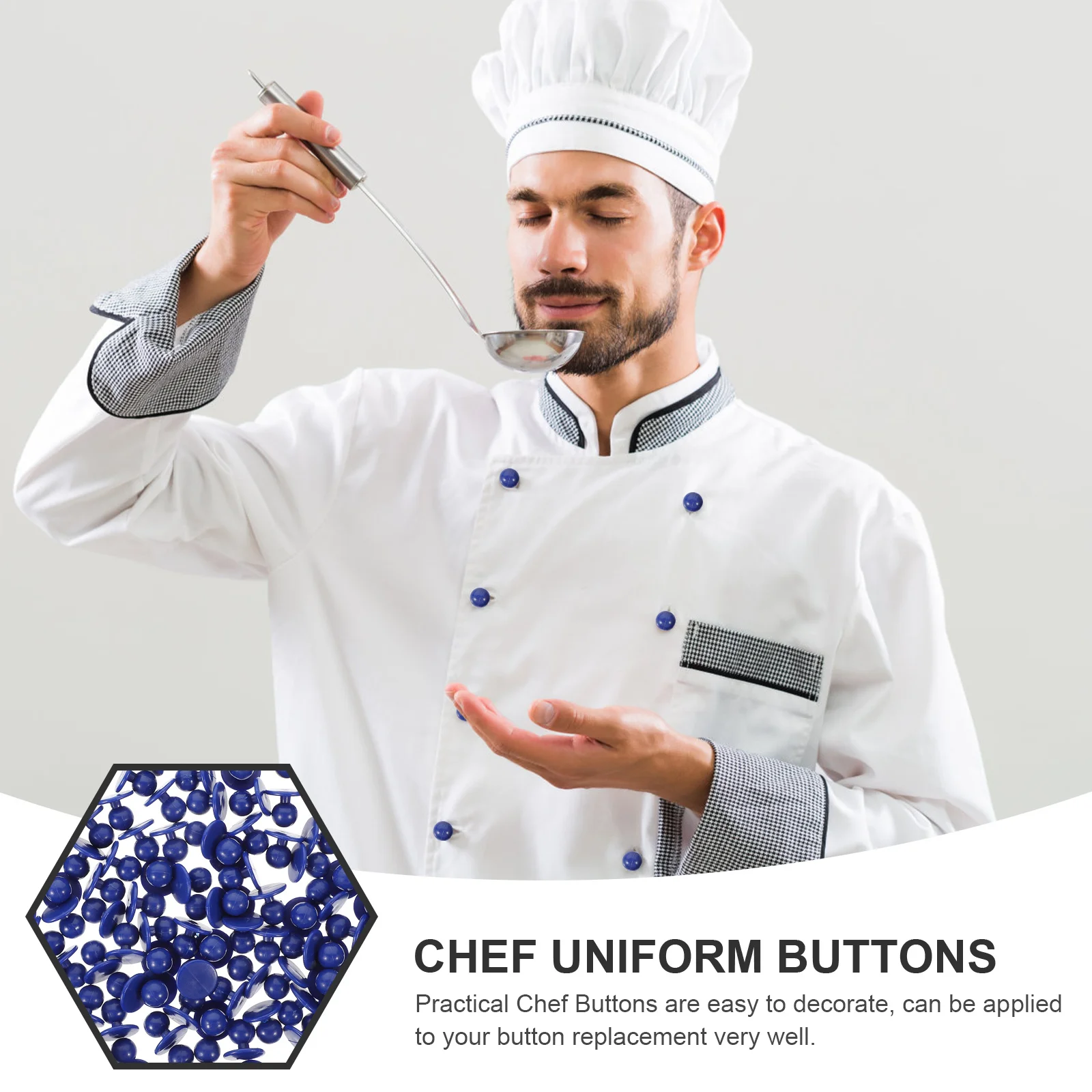 

100Pcs Creative Clothes Buttons Long-Lasting Sewing Buttons for Chef Uniform Replacement Windbreaker Jacket Use