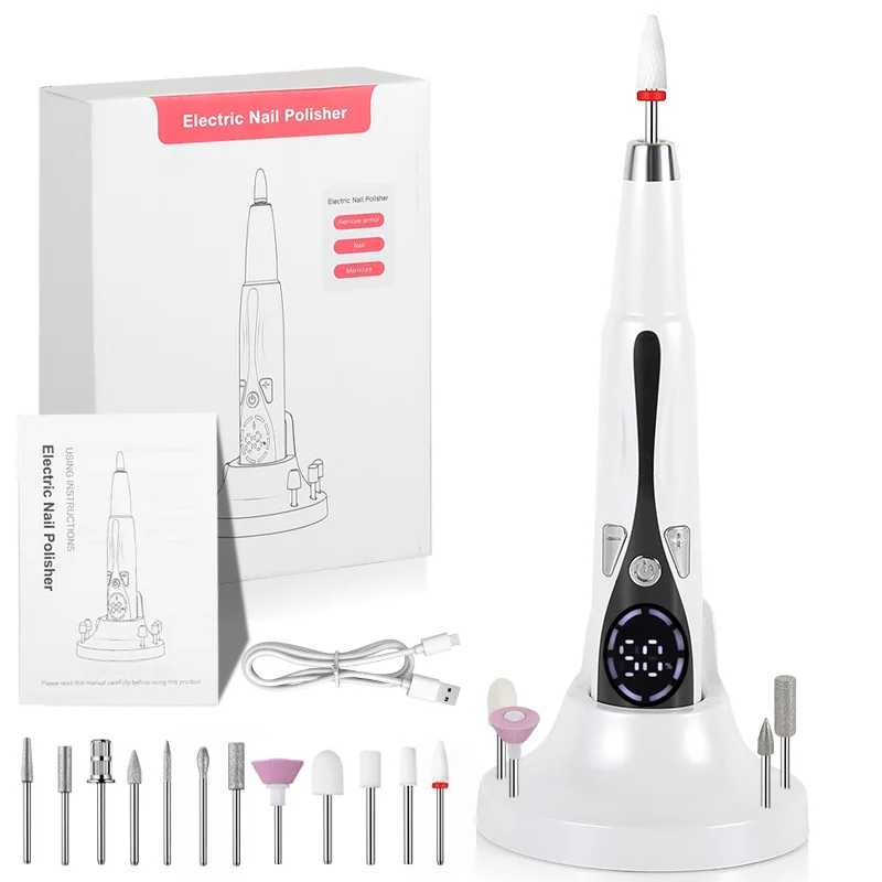 

Electric Nail Drill 15000R Cordless Rechargeable 12 Sanding Heads Long Battery Manicure Pedicure Tool Gel Acrylic Nails Callus