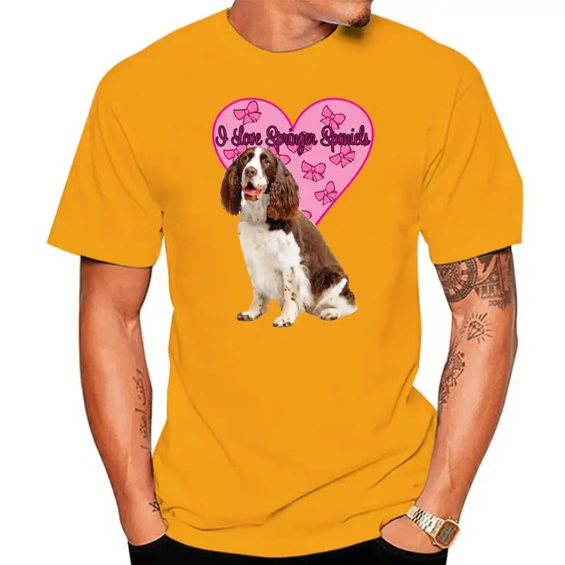 Springer Spaniel Dog T Shirt I Love Springer Spaniels - Choice Of Size & Colours Gyms Fitness Tee Shirt