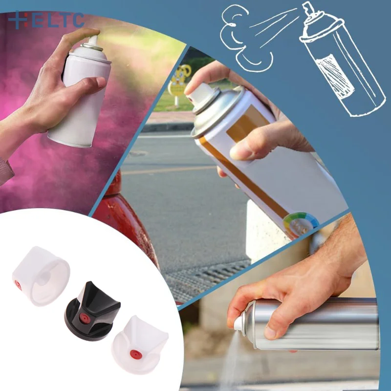 10 Uds. Tapas de pintura en aerosol de puntos, boquillas de pulverización de plástico, tapas de repuesto de pintura en aerosol blanca para Graffiti Street Art, botella de Aerosol