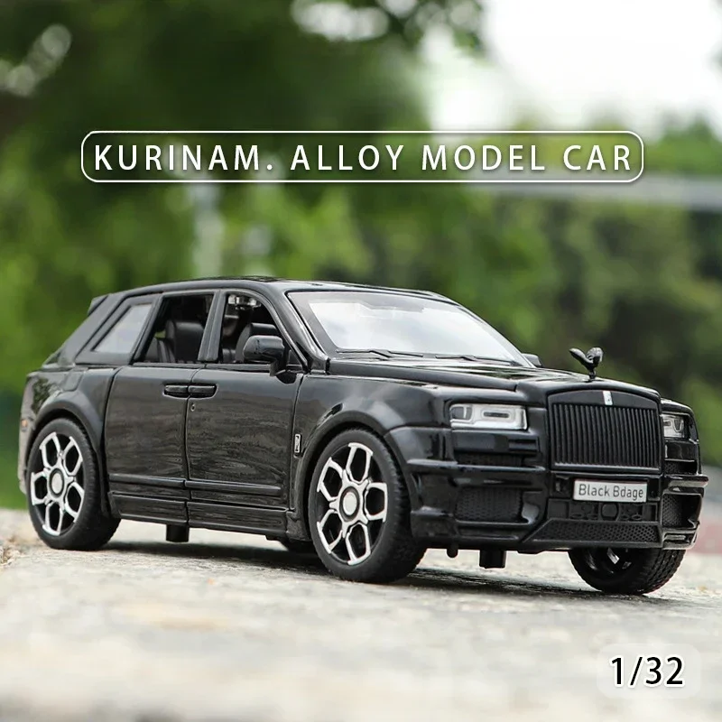 Cullinan Black Badge Alloy Car Model Children Toy Diecast 1/32 Rolls RoyceVehicle Birthday Gift Collection Home Decor 2024