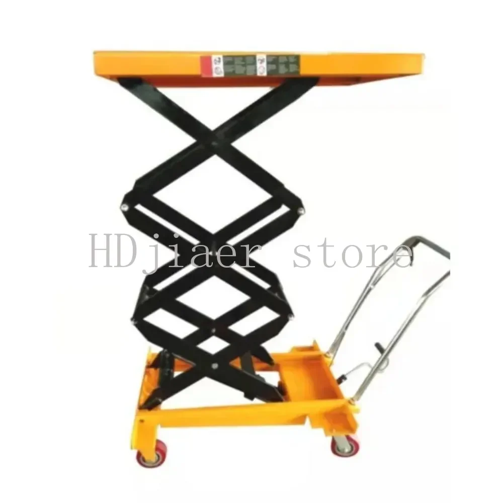 

Manual hydraulic lifting platform trolley mold platform car mobile lift scissor type small flatbed car