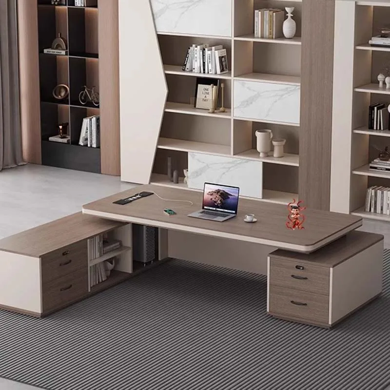 

Modern Wooden Office Desk Standing Storage Reception Multifunctional Office Desk Portable Escritorio Oficina Trendy Furniture