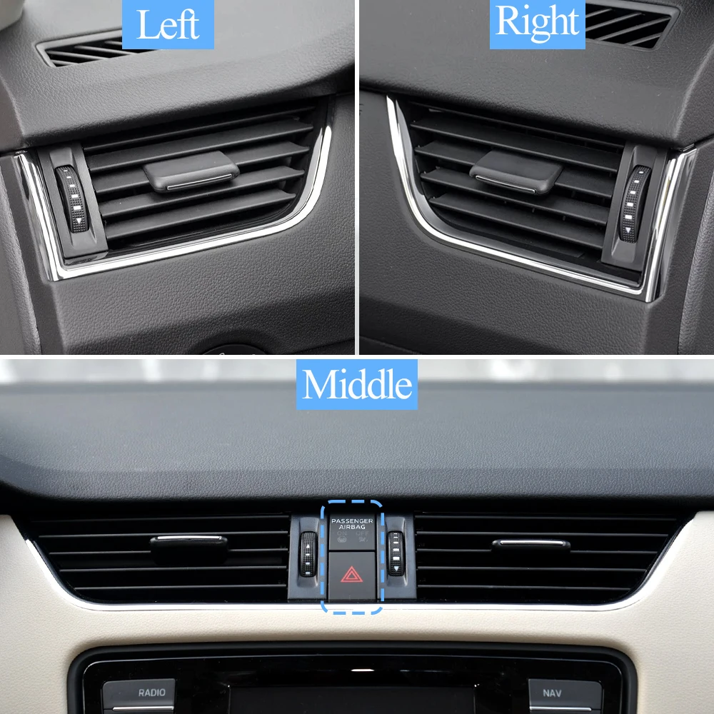 Auto Klimaanlage Lüftungsgitter Abdeckung für Links, Rechts und Mitte für Skoda Octavia 3 A7 5E MK3 2013-2021 5E0820951C – Detail 16