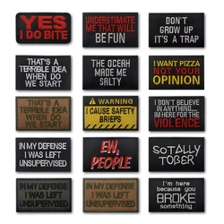 English inspirational quotes Embroidery Cloth Hook Loop Patch Backpack Tactical Morale Badge Applique For Jacket Jeans bag