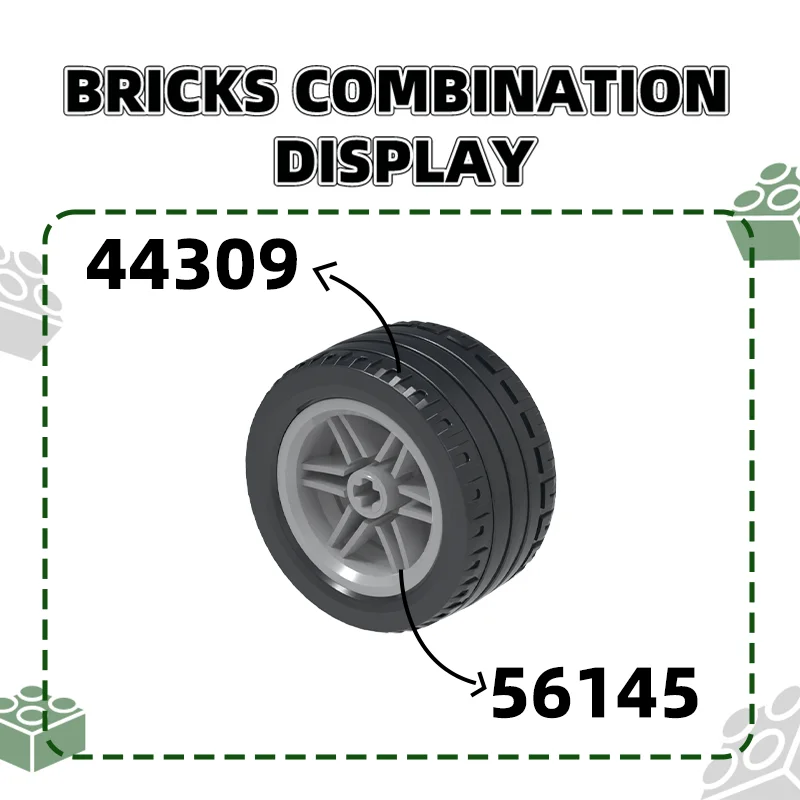 Wange 22Pcs/lot 56145 30x20mm Wheel Hub Building Blocks Moc Color Accessories Compatible with Brick DIY Children\'s Toy Assembly