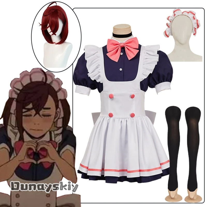 

Anime Momo Ayase Cosplay French Maid Costume Dandadan Momo Ayase Role-play Lolita Dress Suit Halloween Disguise for Adult Women