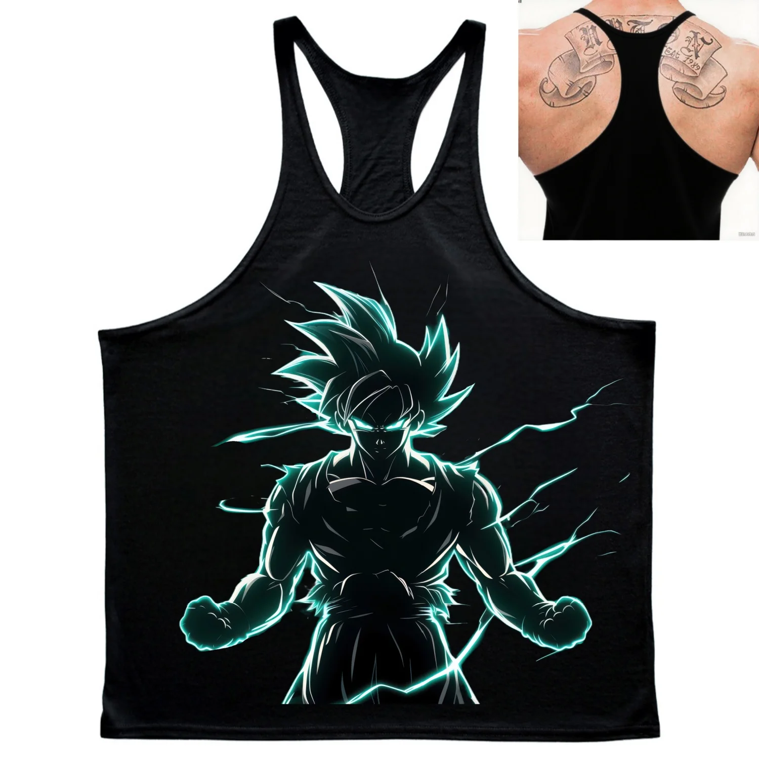 

Dragon Ball Goku Japanese Anime Printed Cotton Men's Large Size Tank Top Sports Soft Breathable Summer Vest Fitness Clothing