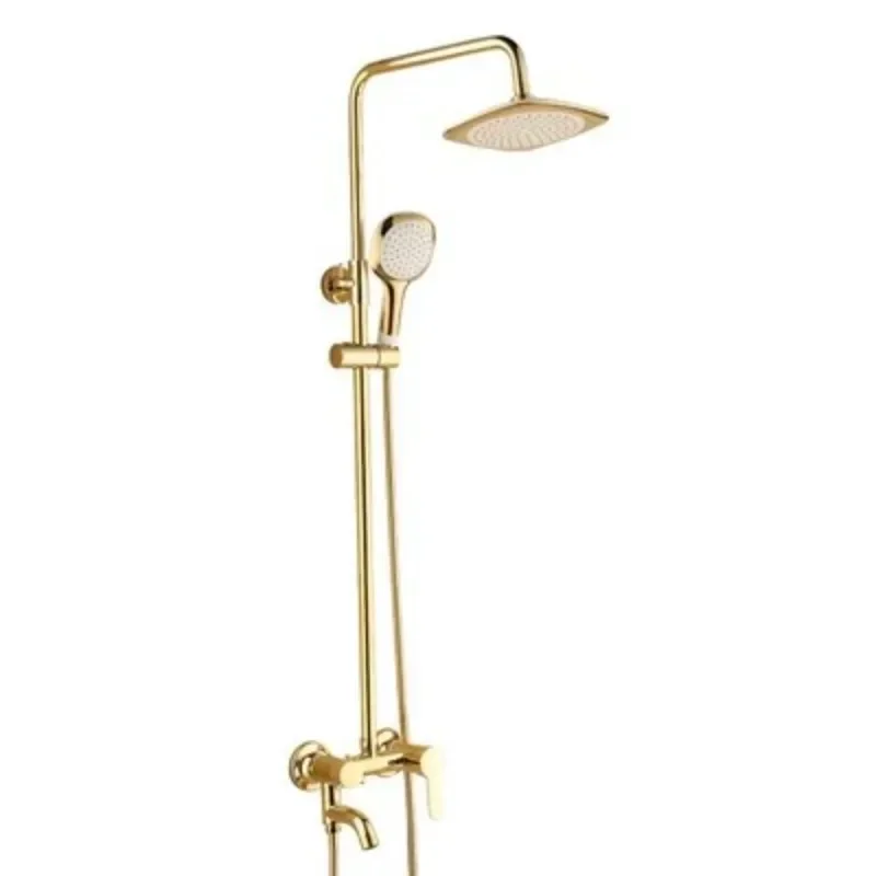 All-copper intelligent digital display thermostatic shower shower set, household pressurized gold hot and cold