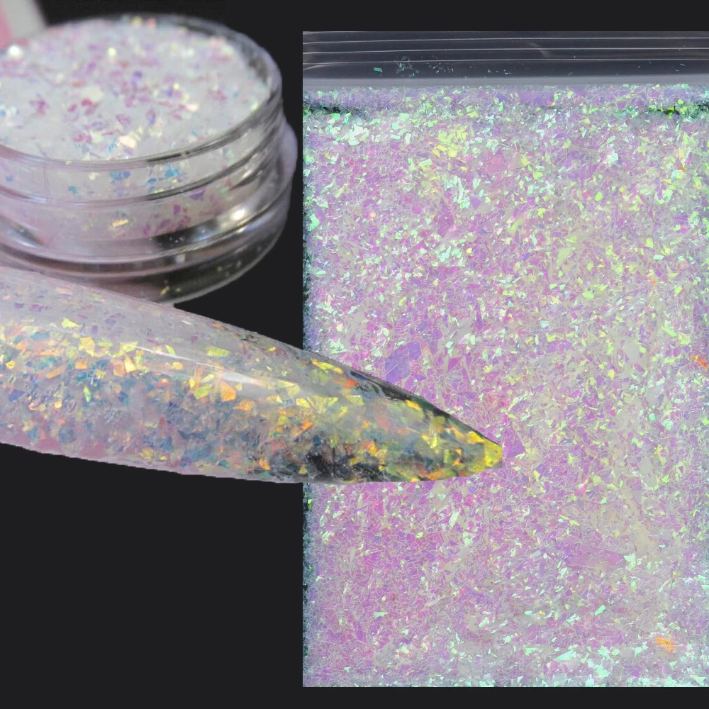 Glitter Flakes 50g  Holographic Nail Art Glitter Flakes Nail Art Unicorn Crushed Mylar Mermaids Flakes Broken Glass Mirror Flake