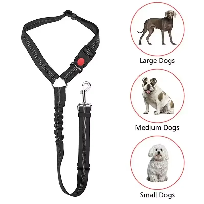 1/2 Stück Hunde-Autosicherheitsgurt für Kopfstütze, verstellbar, reflektierend, Sicherheitsgurt-Clip-Schnalle für große, mittlere und kleine Hunde – Detail 5