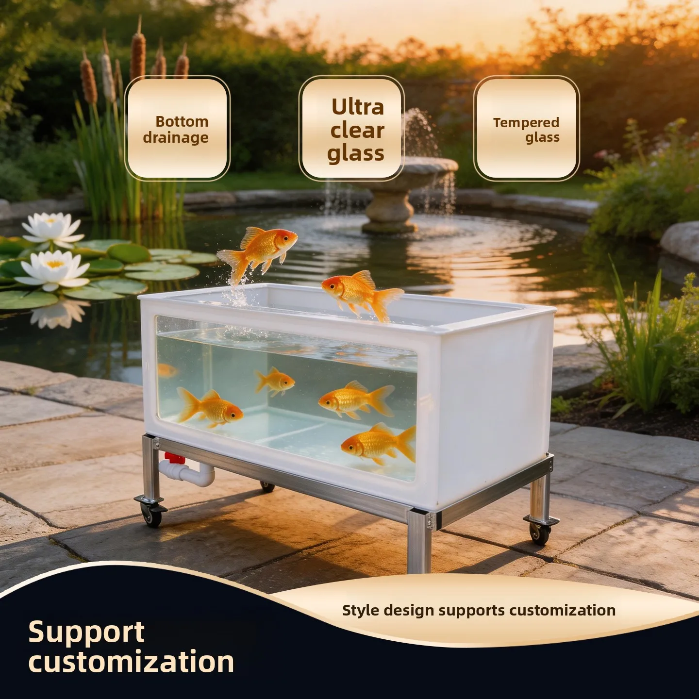 CX Ornamental Translucent Turtle Box Pet Turtle Breeding Tank Large Pet Fish Box