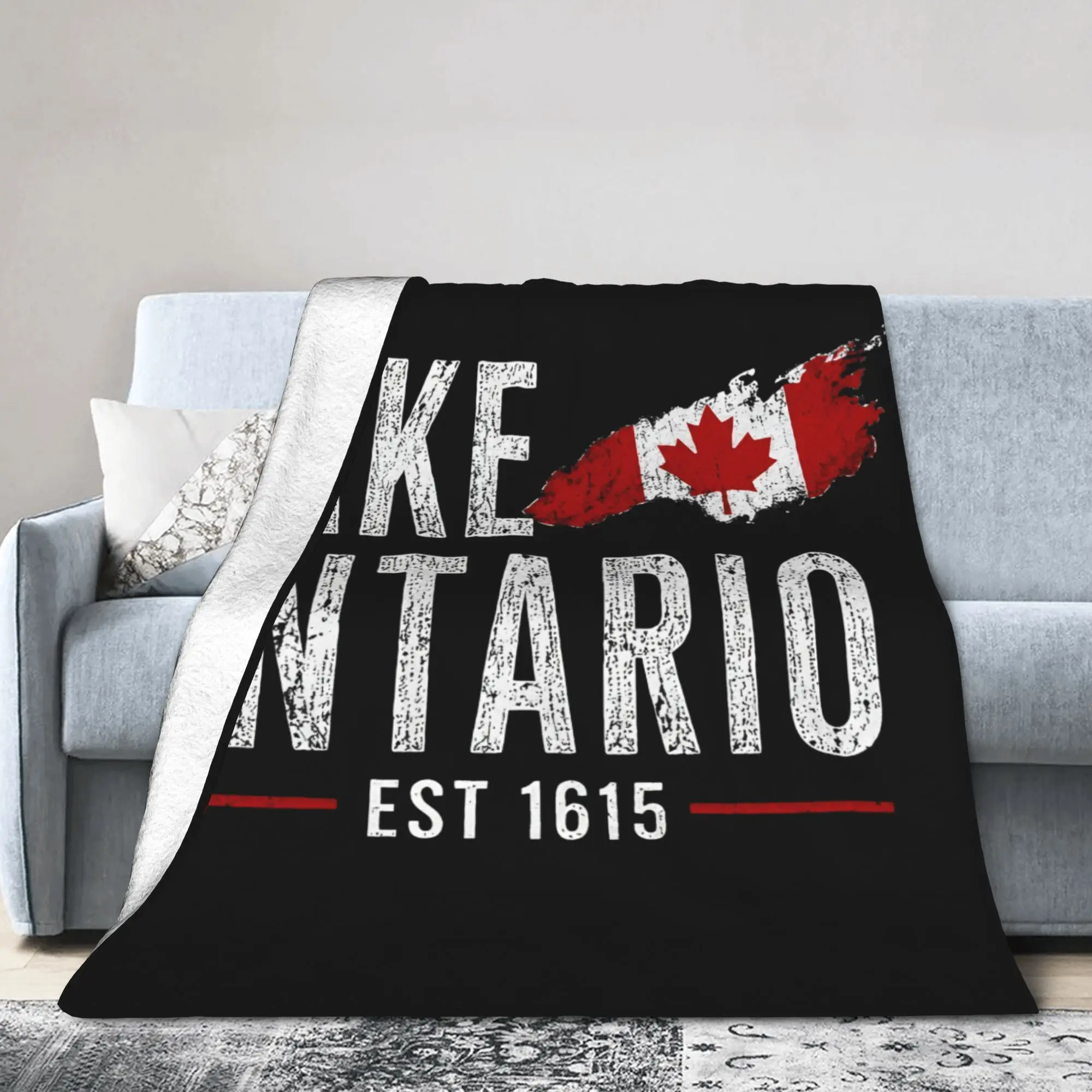 Lake Ontario Est 1615 Blanket Fleece Textile Decor  Multi-function Ultra-Soft Throw Blankets for Sofa Car Plush Thin Quilt