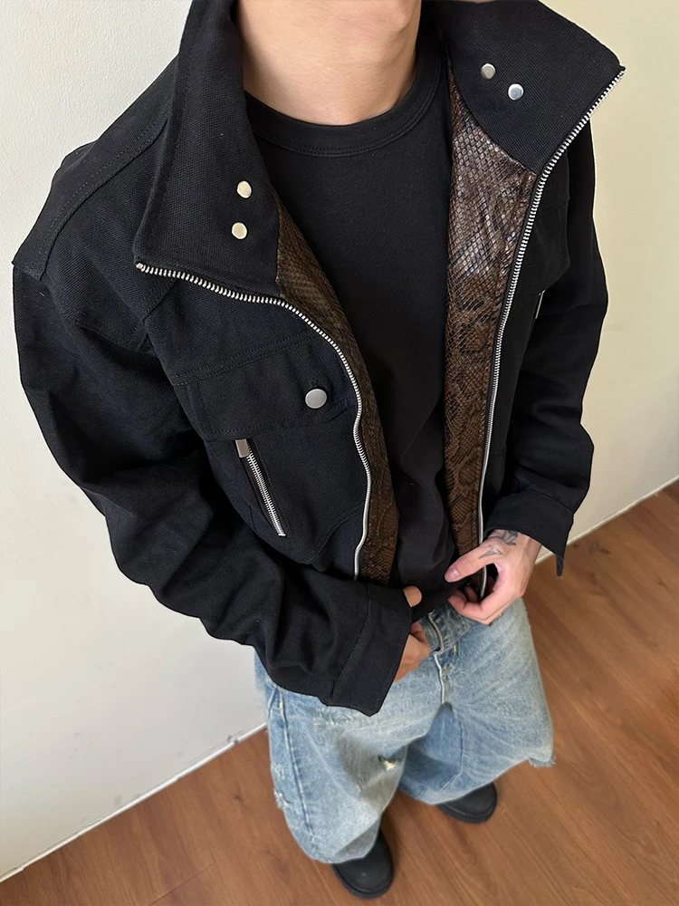 معاطف شتوية للرجال سترات سميكة نمط سترة القوطية ثقافة فرعية دافئة فضفاضة ملابس خارجية هود Harajuku Y2K ملابس الشارع الرجعية #4