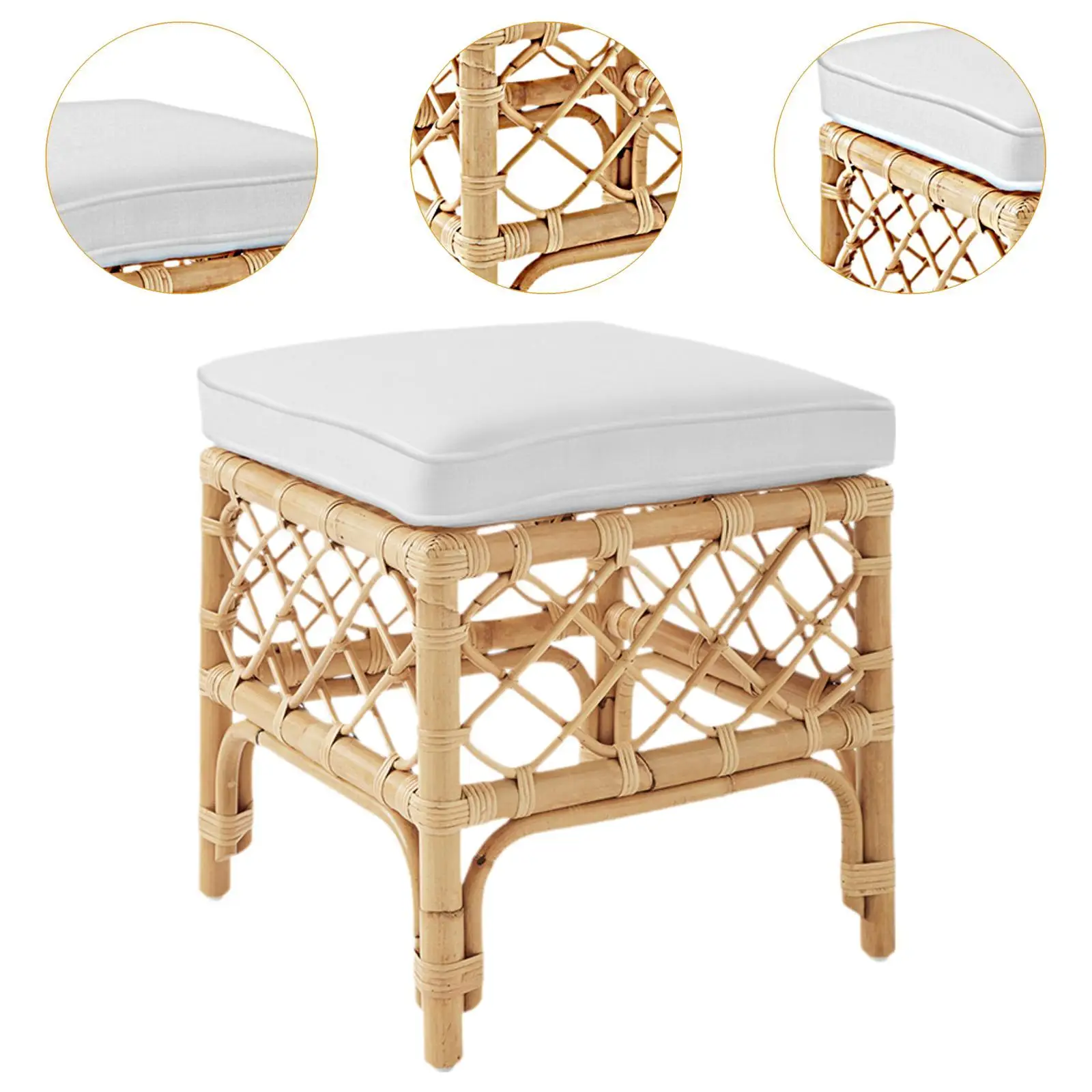 Ottoman Stool Leisure Stool Foot Rest Vanity Chair Stool Footstool Makeup Stool for Apartment Home Living Room Nursery Bedroom