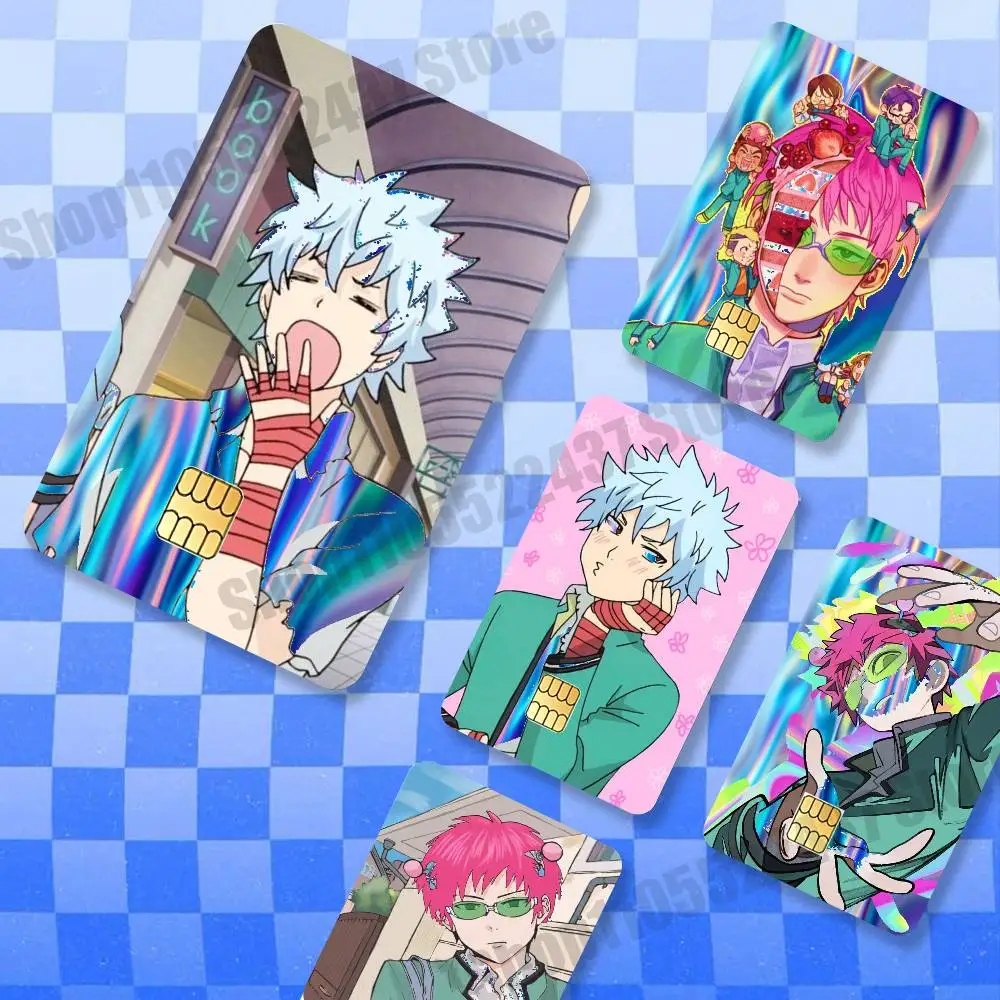

Funny The D-Disastrous Life of Saiki K Holographic Laser Shinny Film Skin Cover Sticker for Debit Credit Card Bank Card