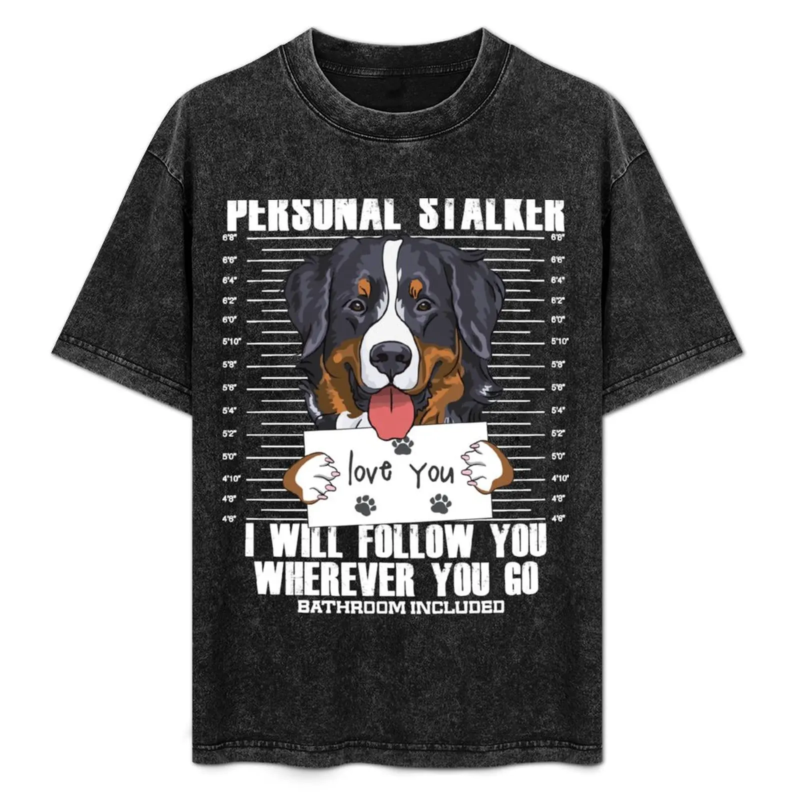 Bernese Mountain Dog Stalker Cartoon T-Shirt custom t shirt boys animal print anime stuff anime t shirts mens t shirt