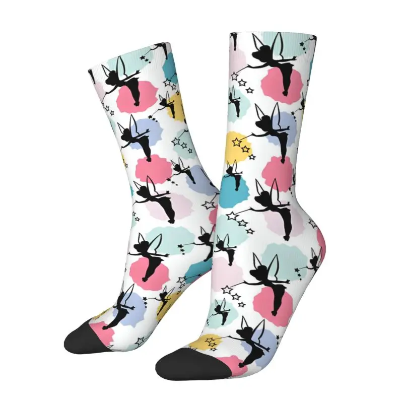 

Пользовательские носки с милым мультяшным рисунком Тинкер Белл для мужчин и женщин, забавные классические носки унисекс с 3D принтом