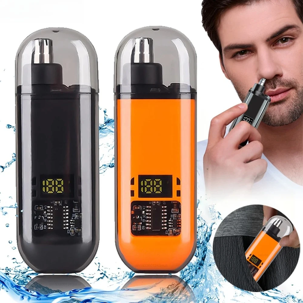

Electric Nose Ear Hair Trimmer for Men Women Digital Display Rechargeable Nose Clipper Painless Waterproof Facial Hair Remover