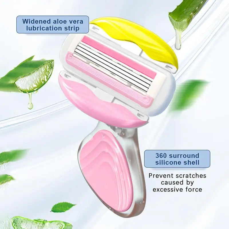 Aloe Soap Infused Travel Shaver Portable Comfort Glide Manual Razor Women Face Leg Bikini Full Body Hair Shaving Tool
