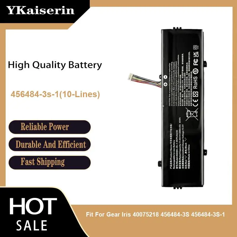 Laptop Battery 456484-3s-1 10-Lines 3896mAh Fit For Gear Iris 40075218 456484-3S 456484-3S-1