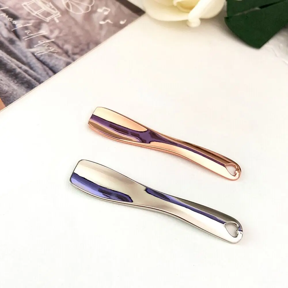 New Metal Face Cosmetic Spatula Cosmetic Dispensing Spoon Beauty Tools Makeup Mask Cream Spoon Makeup Tools Curved Scoop