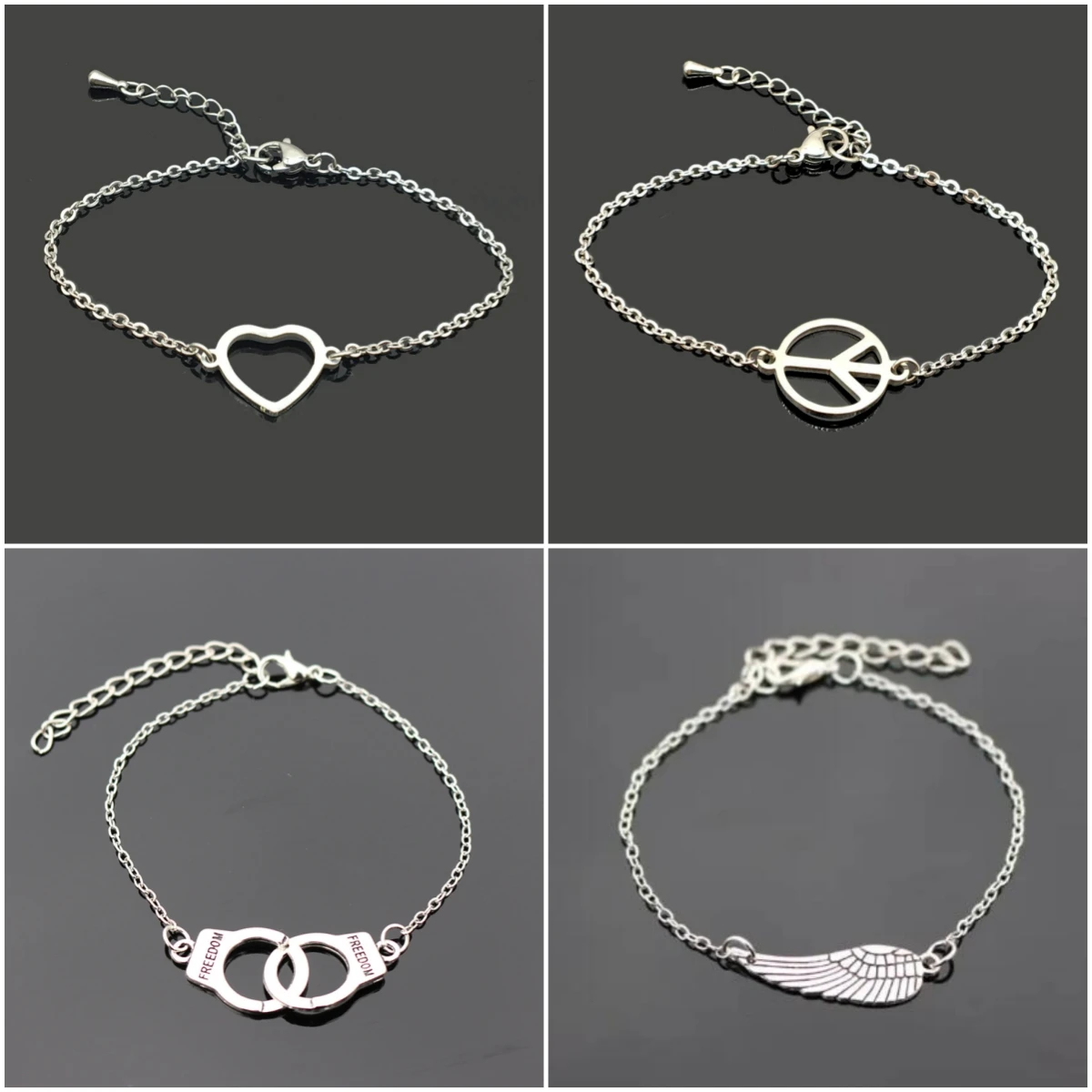 Bulk Sale Price Promotion Different Shape Metal Bracelets For Women Men Lovers Bracelet & Bangles Good Birthday Gift For Love