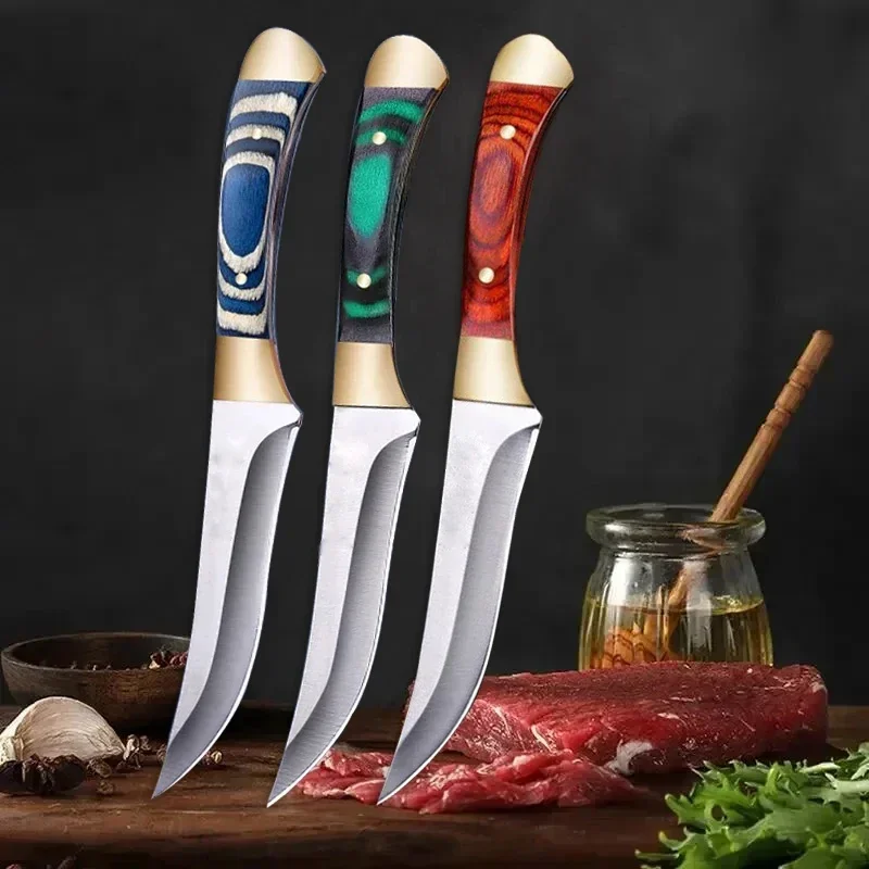New carving knife color wooden handle survival knife EDC tool suitable for family camping outdoor portable knife image 4