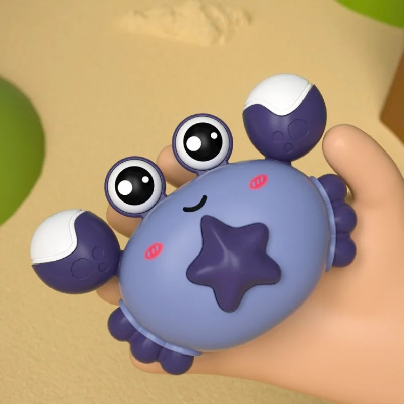 Children Press-to-Walk Crab Toys Fun Little Crab Toy Educational Sliding Animal Crab with Lights Small Car Toy Kids Xmas Gifts