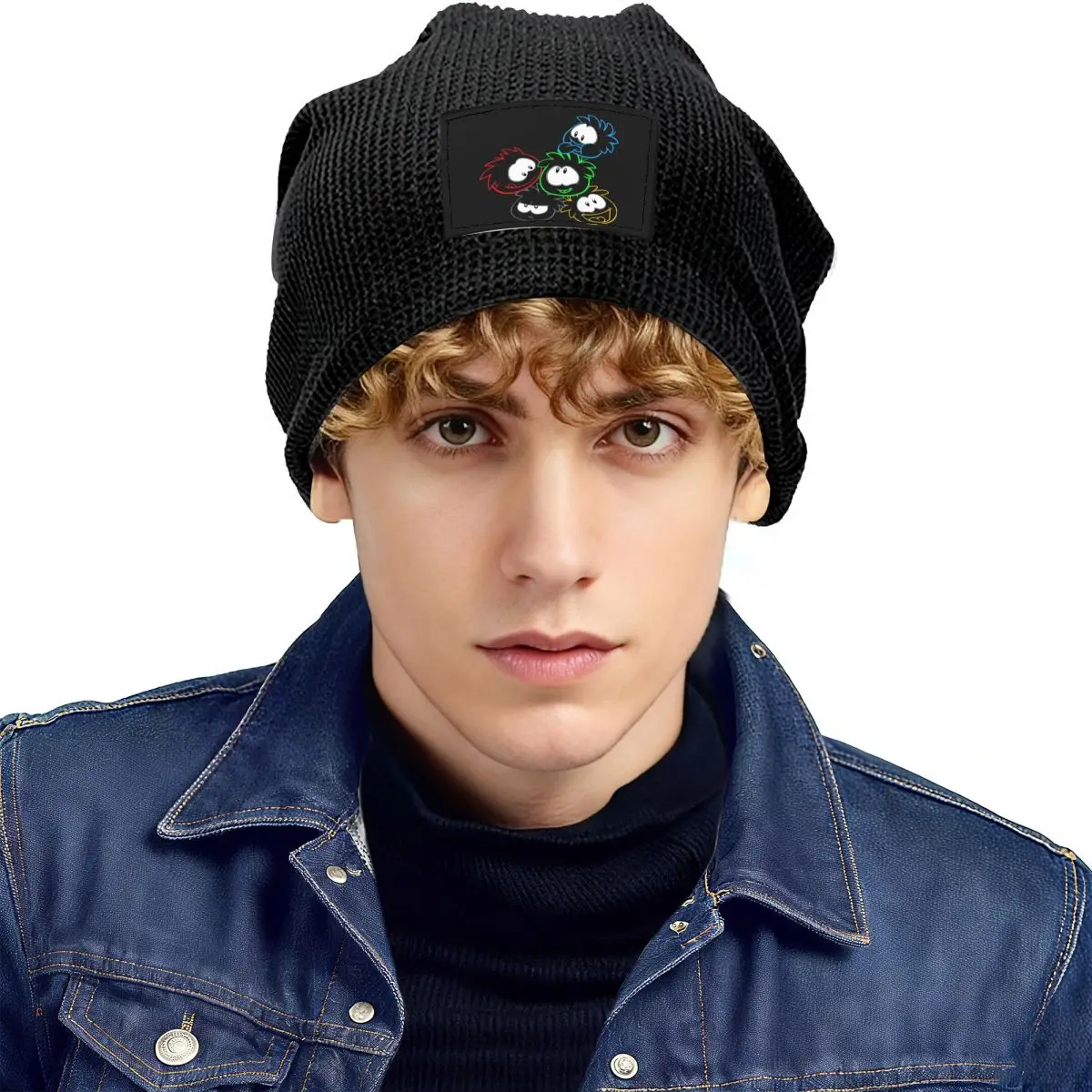 Club Penguin Puffle Group Unisex Adult Beanies Caps Fleece-Lined Bonnet Hat Warm Fashion Autumn Winter Outdoor Skullies Hats