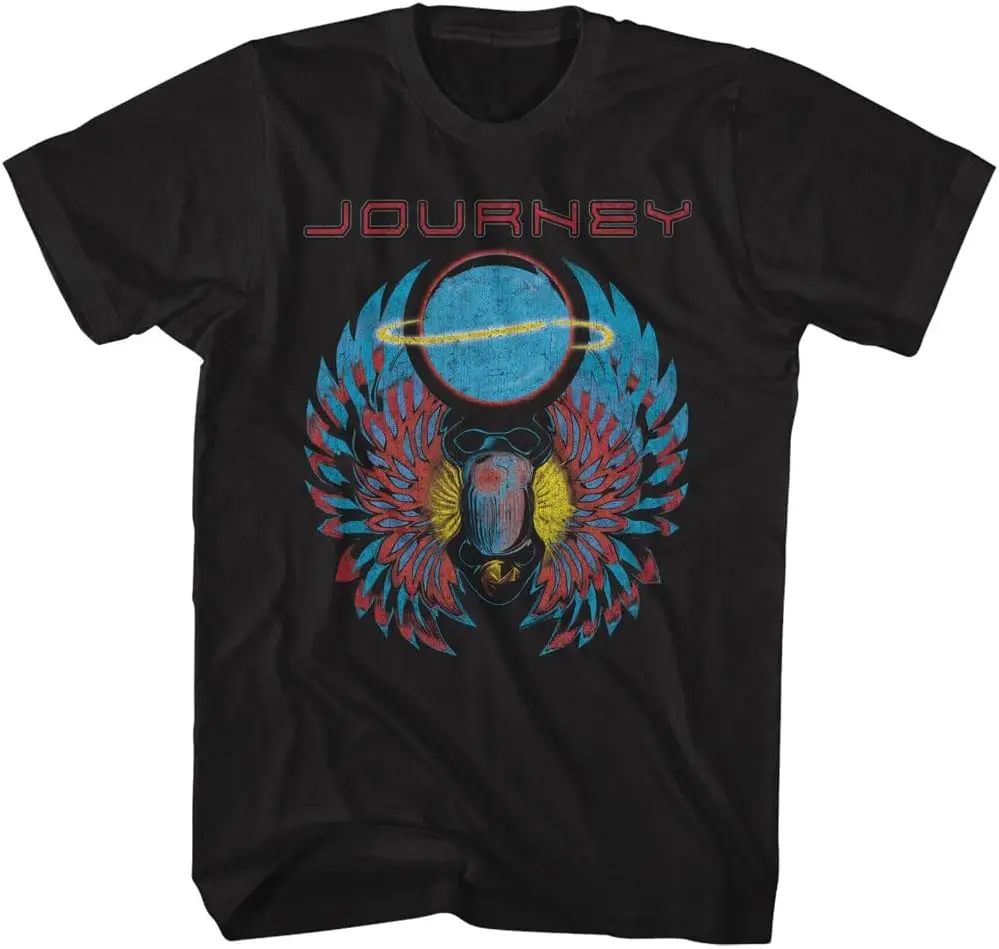 Scarab Orb T Shirt Black | Officially Licensed Journey Merch, Vintage Style Graphic Tee, Designed And Printed In The USA, Unisex Men Vintage Graphic T‑Shirt, Casual Crew Neck Short Sleeve Retro Art Print Tee, Classic Distressed Style Printed Top