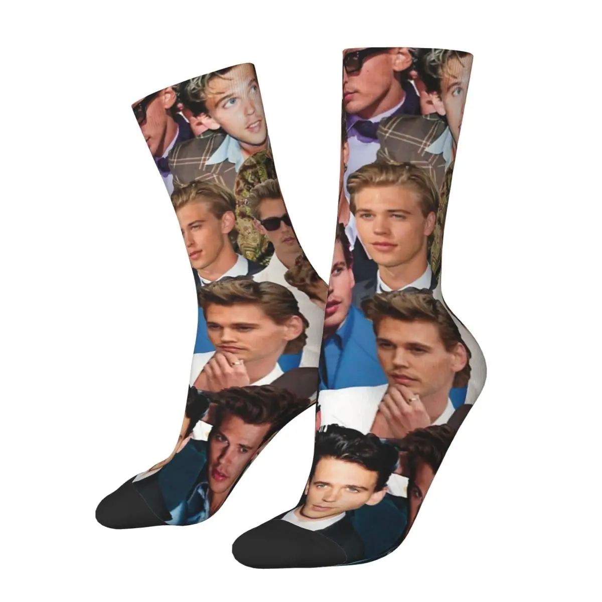 New Men's Socks Novelty Austin Butler Photo Collage Sock Polyester Sport Women's Socks Spring Summer Autumn Winter