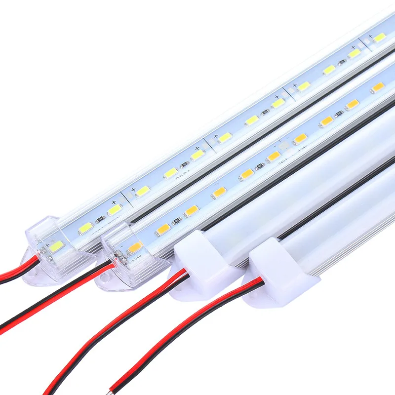 luzes led bar dc12v branco warm white branco frio 5730 led rigida tira levou tubo com u aluminio shell mais tampa do pc 01