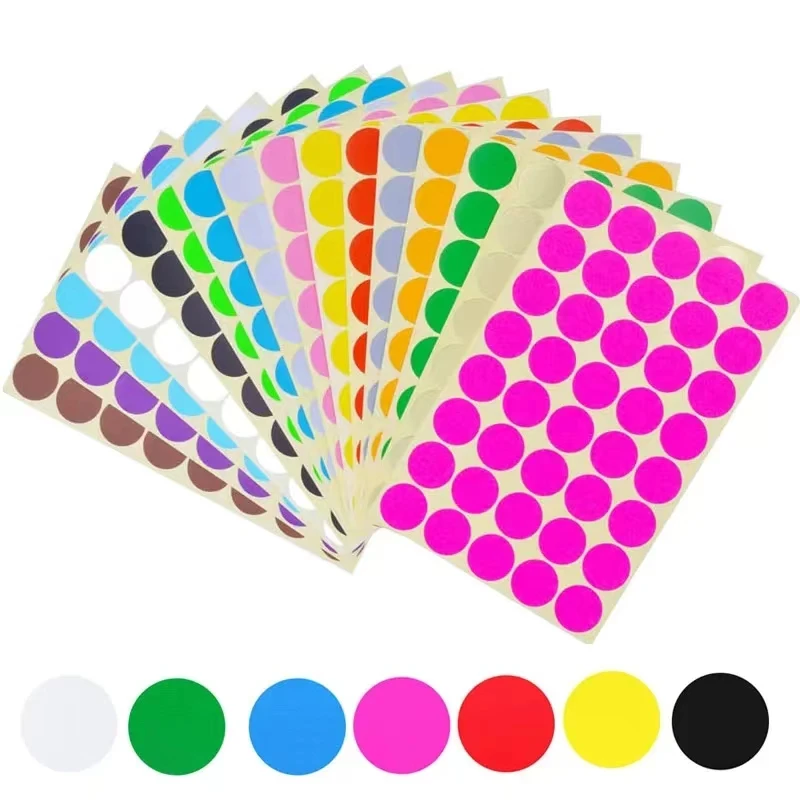 15 sheets/165pcs 10mm Color Dot Label Sticker  Classification Mark Coated Paper Sticker Rolls  Kawaii Stationery  Aesthetic