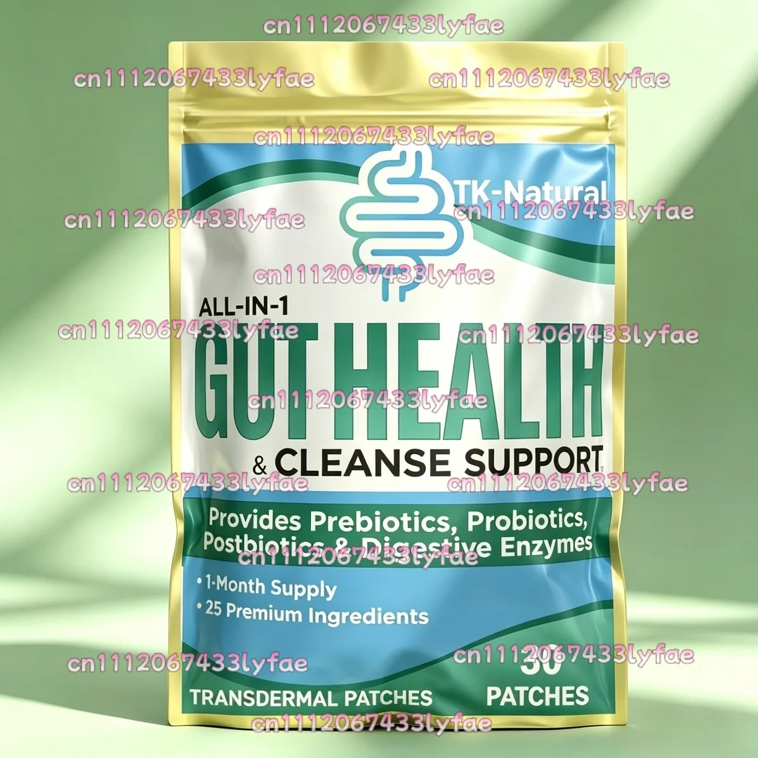 30 Patches Gut-Health Transdermal Patches Blend of Prebiotics, Probiotics, Postbiotics Gut Microbiome & Cleanse Support