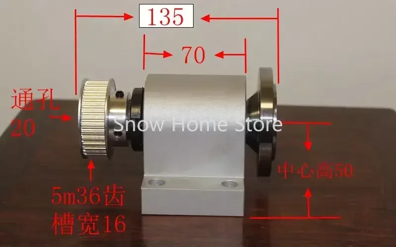 80 100 Lathe Spindle Assembly Through Hole 20 Center Height 50 Lathe Spindle High-strength Lathe Head Assembly with Flange