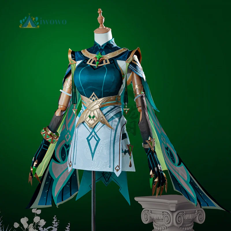 

Nefer Cosplay Costume Game Genshin Impact Green shawl skirt gloves Outfit Dress Carnival Halloween Full Set Party Clothes