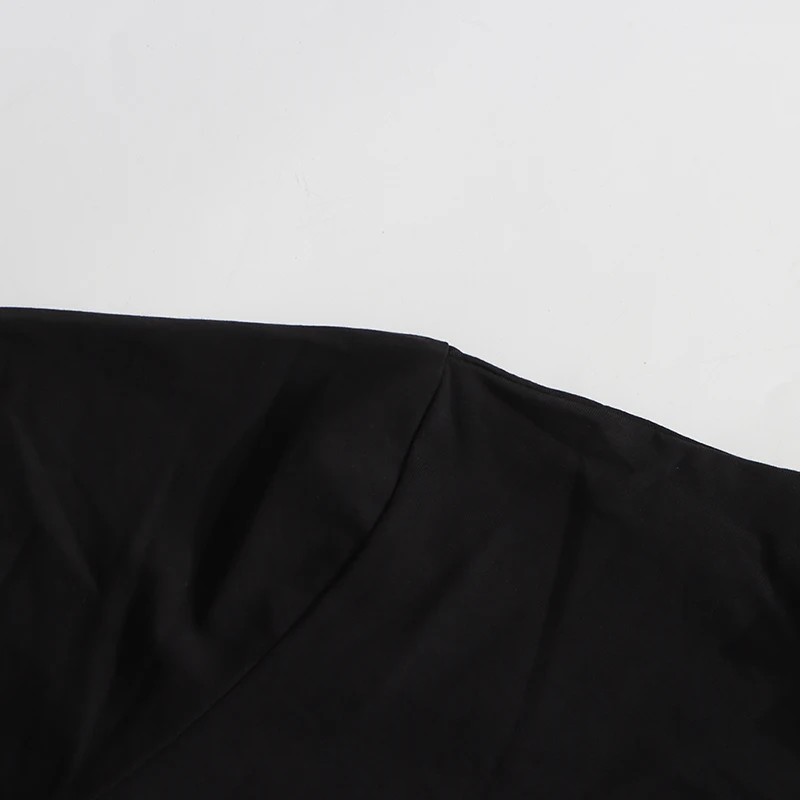 TWOTWINSTYLE Solid American Sexy Slimming Tees for Women O Neck Short Sleeve Patchwork Letter Irrgular T Shirts Female New