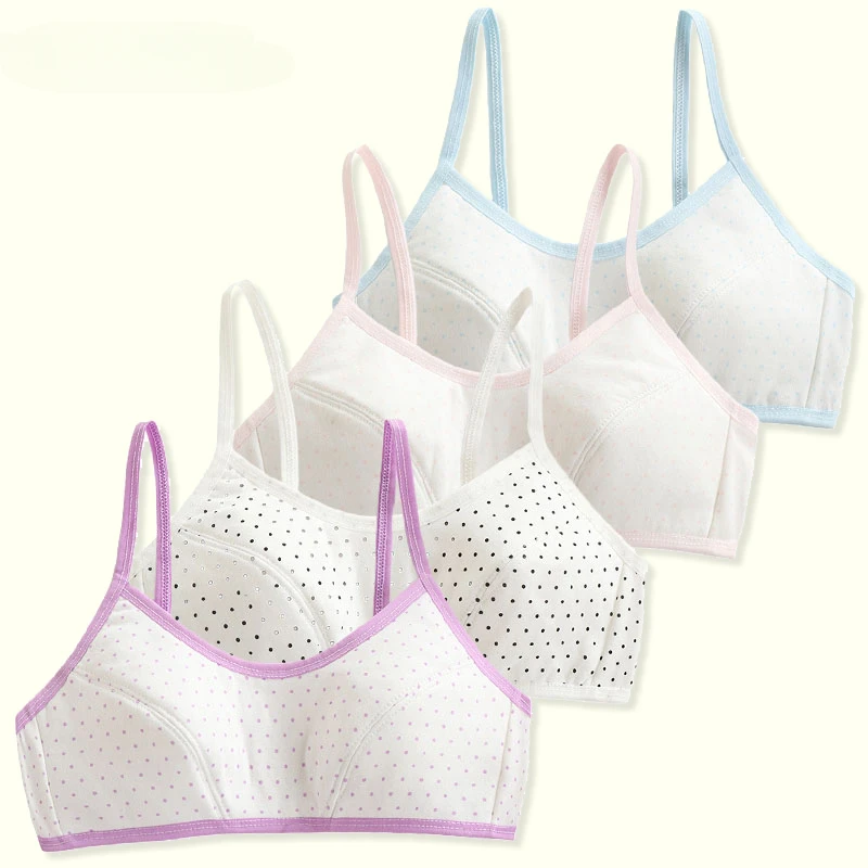 1Pcs Girls Brassiere Cotton Underwear Back Buckle Design Adolescent Girls Training Bras Breathable Teenage Girl Tops Bra 2024