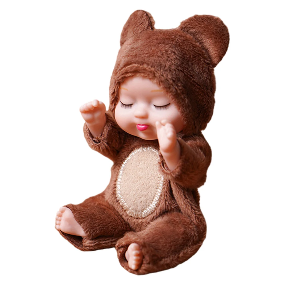 1/6 Pcs 11cm Mini Reborn Baby Doll Lifelike Realistic Baby Doll Toys with Animal Clothes Small Baby Dolls for Kids Birthday Gift