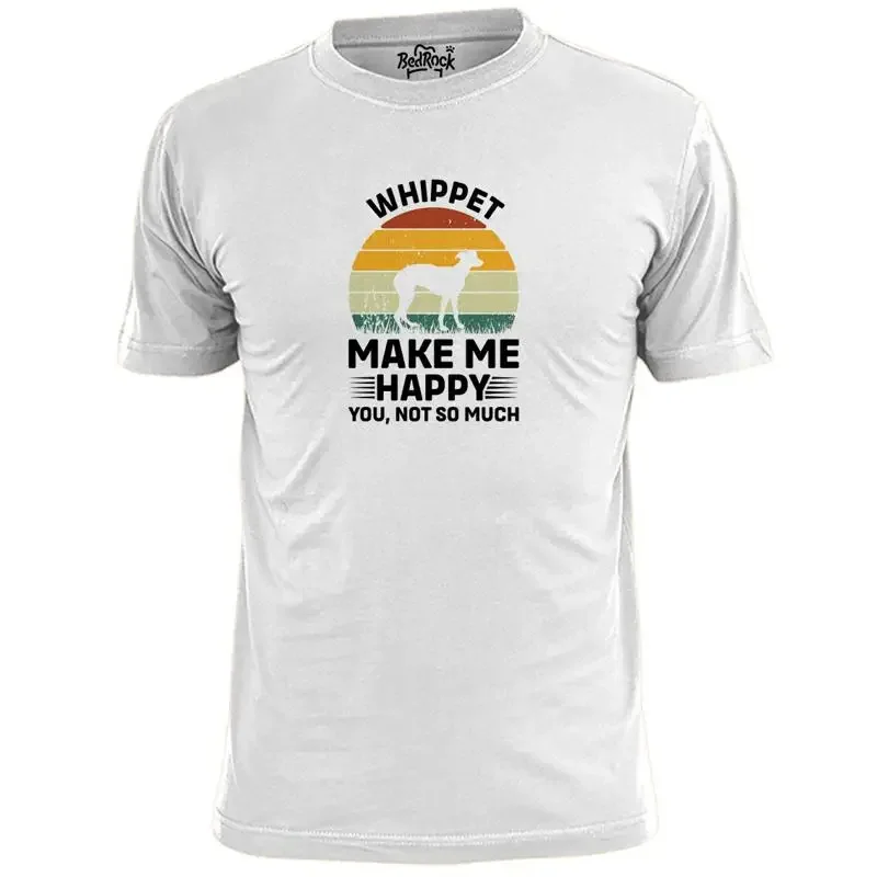 Mens Whippet Make Me Happy T Shirt Sighthound Pooch Pet Dog
