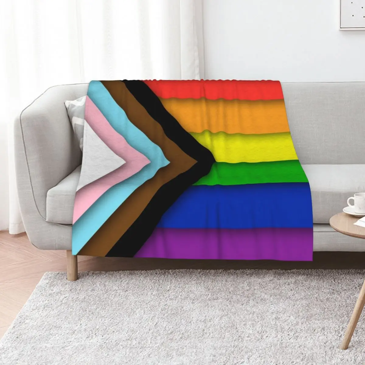 Progress Pride Flag Throw Blanket Luxury Brand for winter halloween Sofa Quilt cosplay anime Bed Blankets